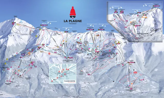 Løypekart La Plagne